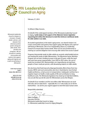 Letter of support from MNLCOA