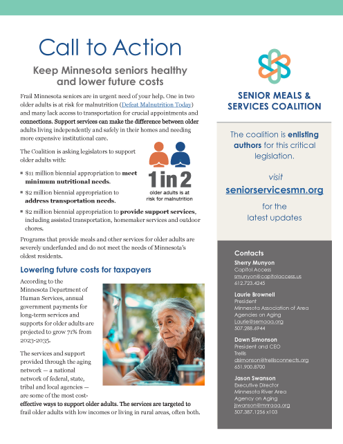 Senior Meals & Services Coalitiion call to action.